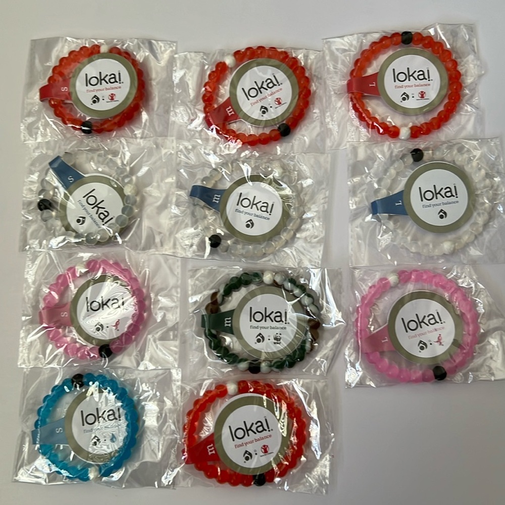 Lokai Bracelets Bundle of 11 in various sizes S, M and L NEW